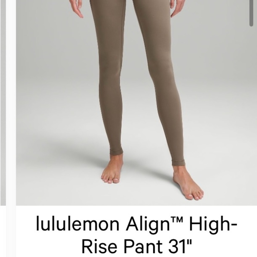 Lululemon Align High-Rise Leggings 31” in Nomad (light brown)